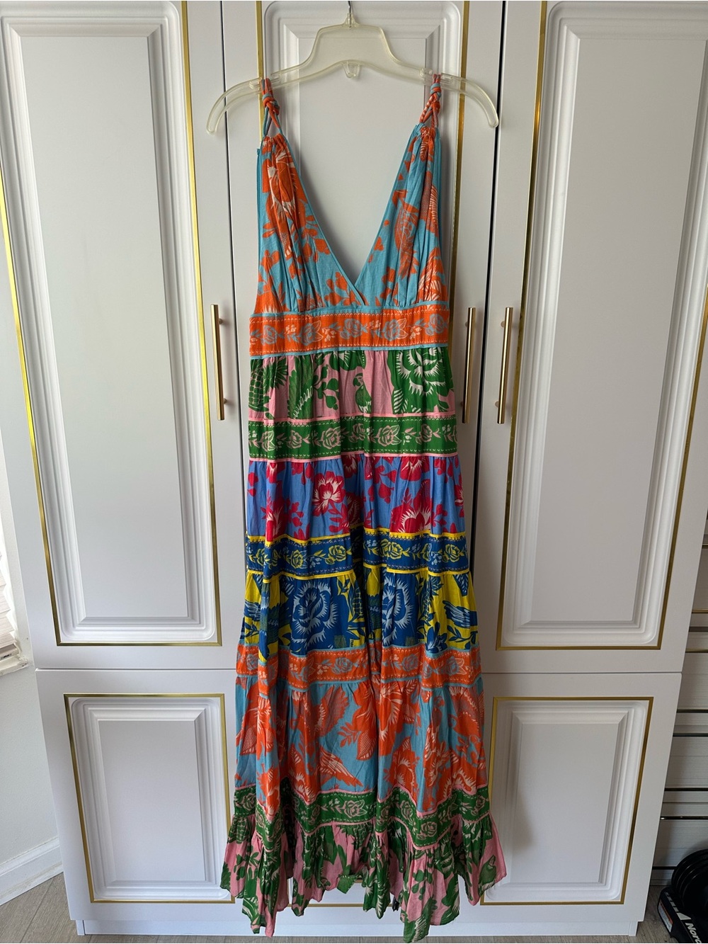 FARM Rio Multicolor Floral V-Neck Tiered Maxi Dress - Picture 4 of 8